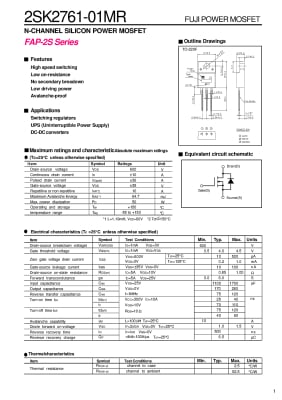 Транзистор 2SK2761 TO-220F
