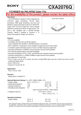 Интегрална схема  CXA2076Q   SMD