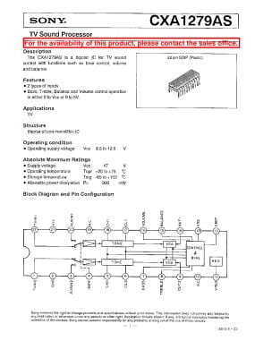 Интегрална схема  CXA1279AS
