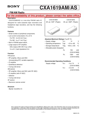 Интегрална схема  CXA1619BS