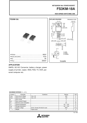 Транзистор FS3KM18A   ISO