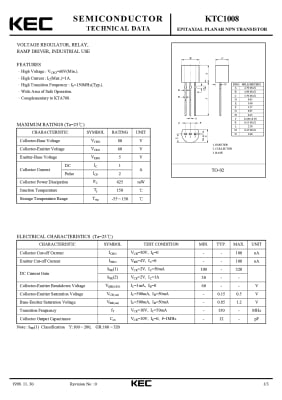 Транзистор 2SC1008 TO-92