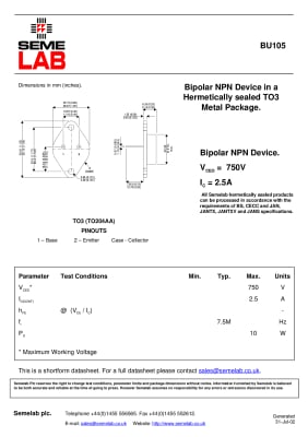Транзистор BU105