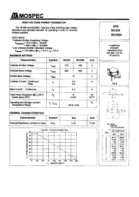Транзистор BU326A TO-3