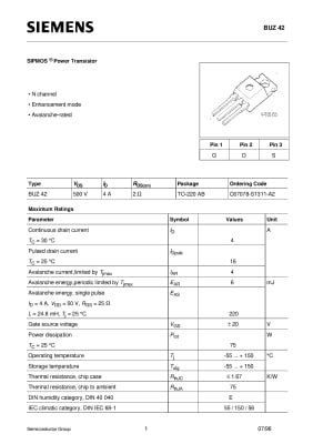 Транзистор BUZ42 TO-220