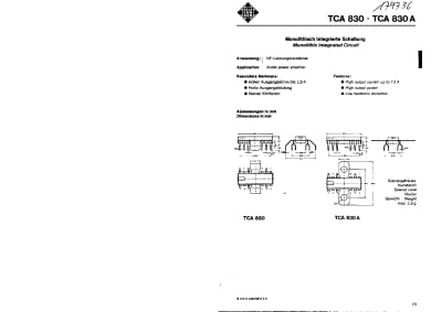 Интегрална схема  TCA830S