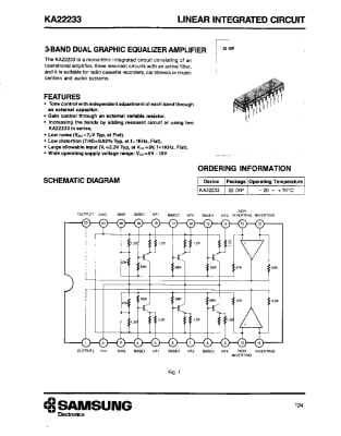 Интегрална схема  KA22233 DIP-22