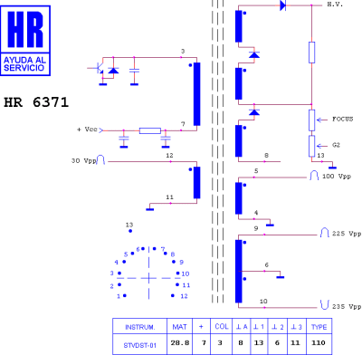 ТХО за телевизор 1182.0827;HR6371