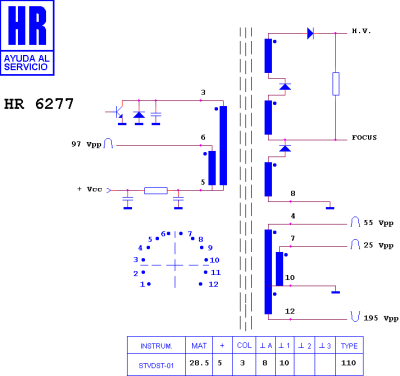 ТХО за телевизор 1182.6040;1132.0017;HR6068;HR6277