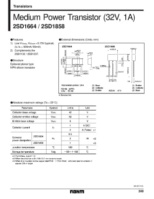 Транзистор 2SD1664    smd