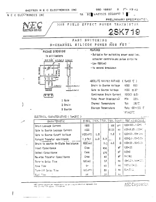 Транзистор 2SK719 TO-3P