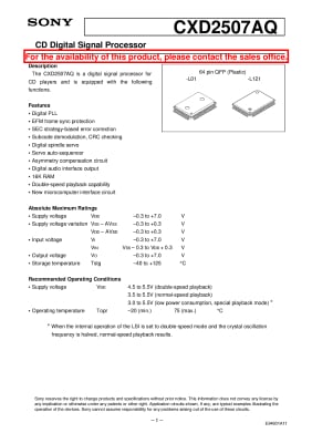 Интегрална схема  CXD2507AQ
