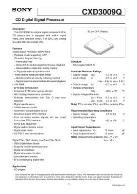 Интегрална схема  CXD3009Q   SMD