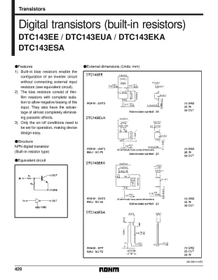 Транзистор DTC143ESX TO-92