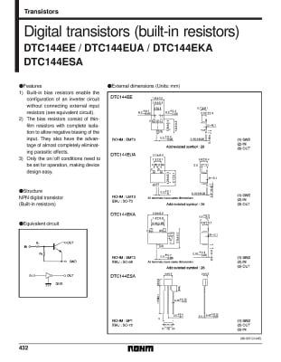 Транзистор DTC144  WSM/ES/TS/GS TO-92
