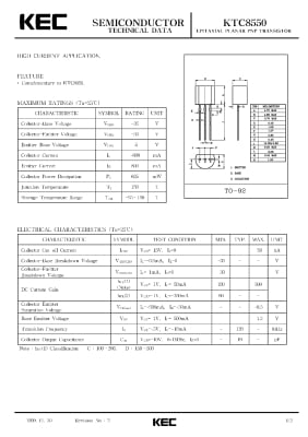 Транзистор KTC8550 TO-92