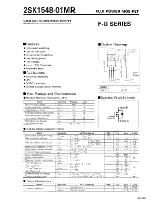 Транзистор 2SK1548 TO-220F