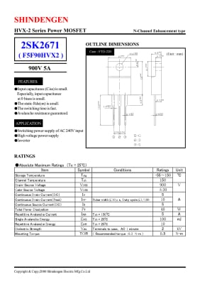 Транзистор 2SK2671 TO-220F
