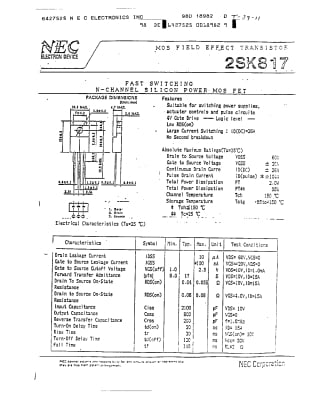 Транзистор 2SK817 TO-220F