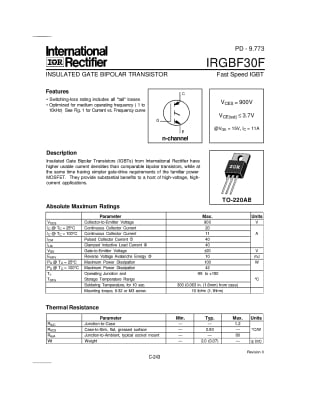 Транзистор IRGBF40F TO-220