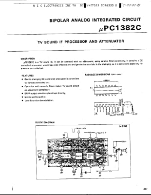Интегрална схема  UPC1382C