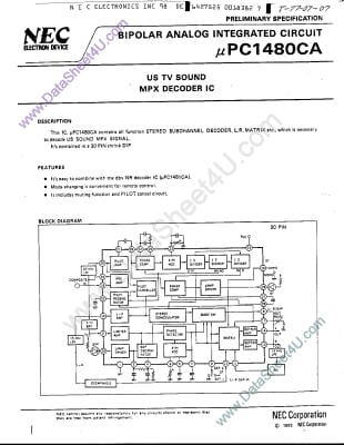 Интегрална схема  UPC1480CA