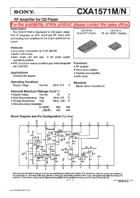 Интегрална схема  CXA1571M SMD