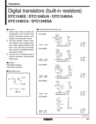 Транзистор DTC124     ESM ESP TO-92