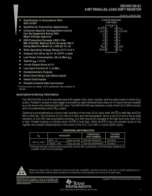 Интегрална схема  SN74HC165