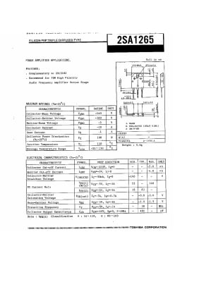 Транзистор 2SA1265N    TO-3P