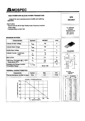 Транзистор 2SC2837 TO-3P