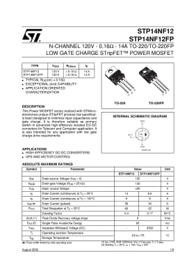 Транзистор STP14NF12FP TO-220F