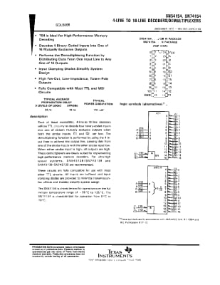 Интегрална схема  K155ID3=К155ИД3 24pin IC  SN74154N