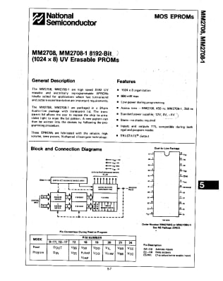 Интегрална схема  MM2708Q 1024 x 8 Erasable Prom