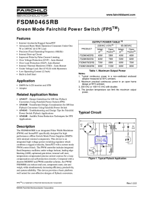 Интегрална схема  FSDM0465R TO-220F-6L