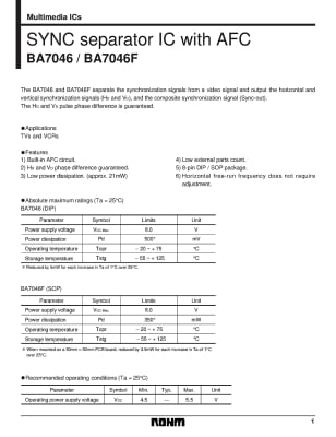 Интегрална схема  BA7046F