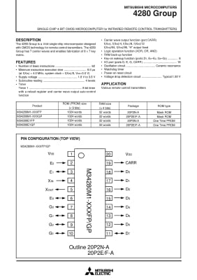 Интегрална схема  M34280M-017FP