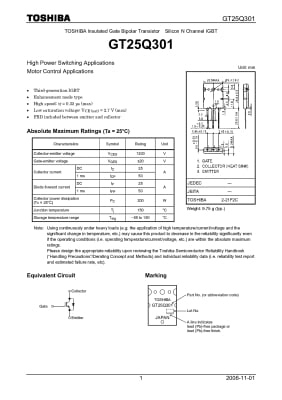 Транзистор IGBT GT25Q301 TO-264
