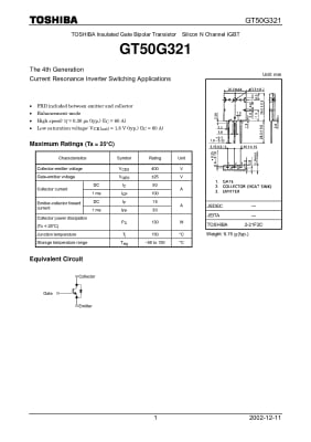 Транзистор IGBT GT50G321 TO-247
