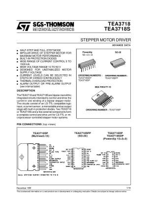 Интегрална схема TEA3718SDP DIP-16