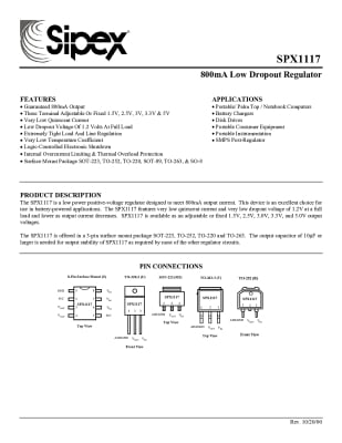 Интегрална схема SPX1117M3 3.3V