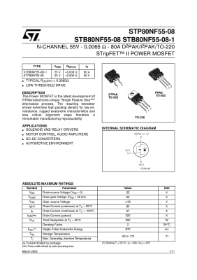 Транзистор STB80NF55-06 TO-220F