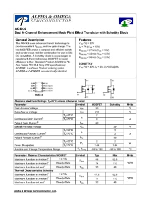 Транзистор AO4906 SO-8