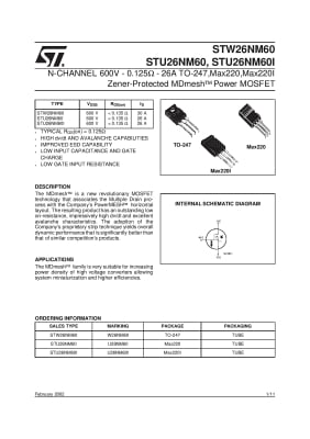 Транзистор STW26NM60M  TO-247