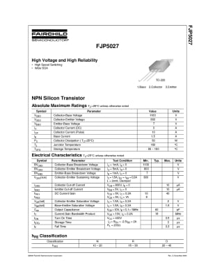 Транзистор FJP5027TU