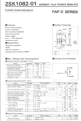 Транзистор 2SK1082 TO-3P