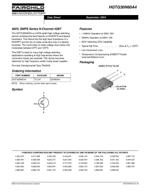 Транзистор IGBT HGTG30N60A4 TO-247