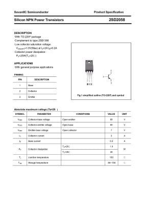 Транзистор 2SD2058