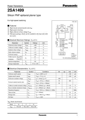 Транзистор 2SA1499 TO-220