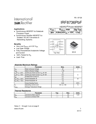 Транзистор IRF8736 SO-8